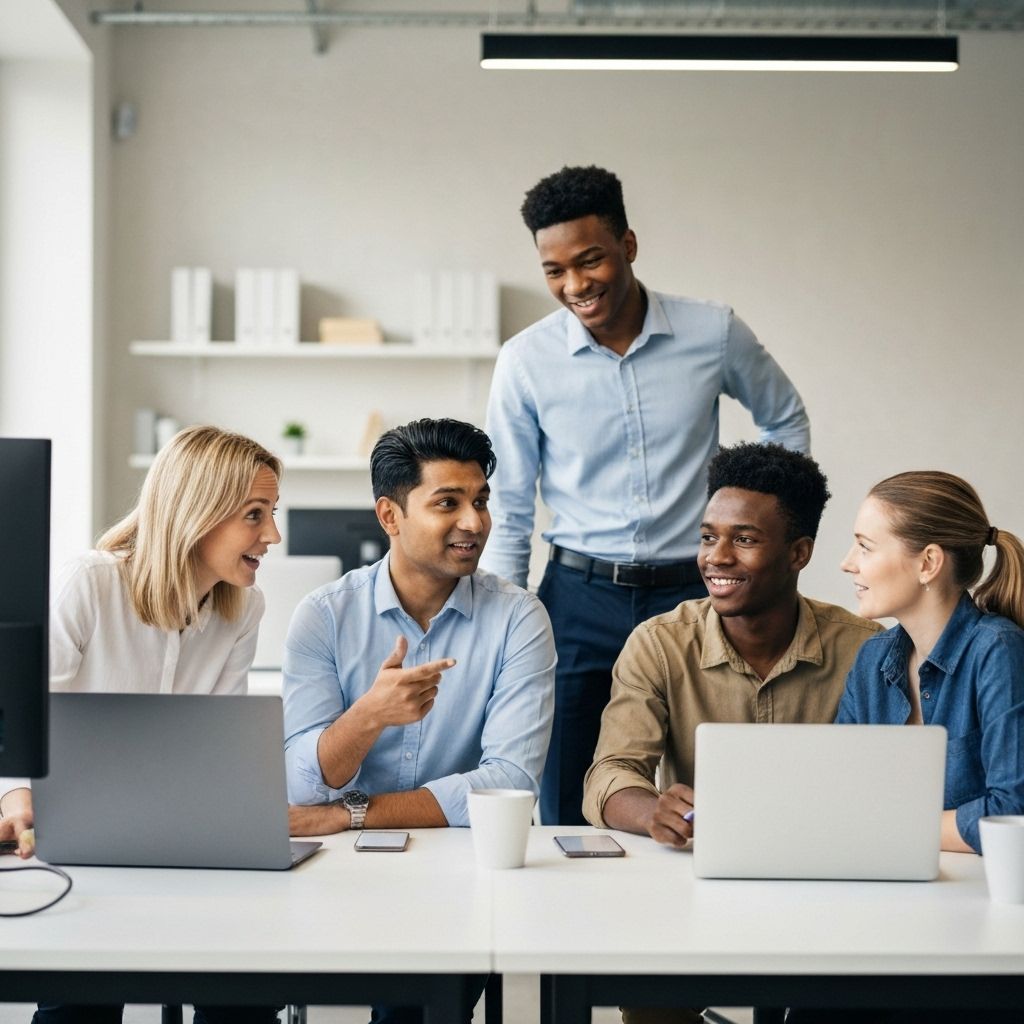 Team som samarbetar under teambuilding aktivitet